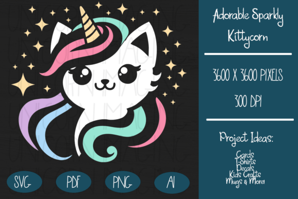 Adorable Kittycorn SVG Cut