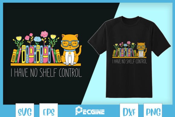 Cat and Books Mental Health SVG
