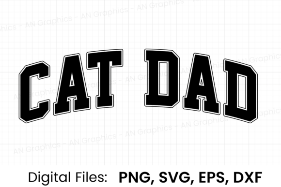 Cat Dad Retro Varsity SVG