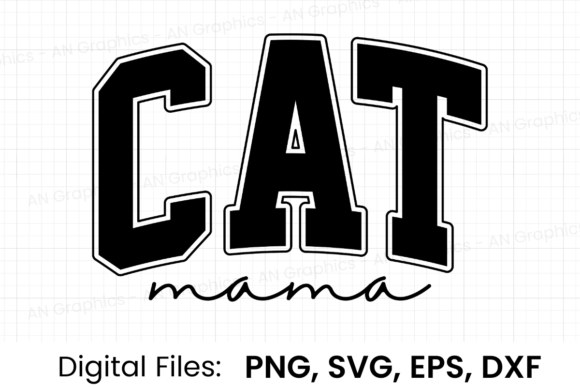 Cat Mama Retro Varsity SVG
