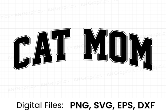 Cat Mom Retro Varsity SVG