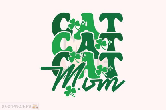 Cat Mom St Patrick's Day SVG Design
