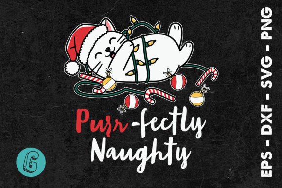 Cat Purrfectly Christmas Naughty SVG