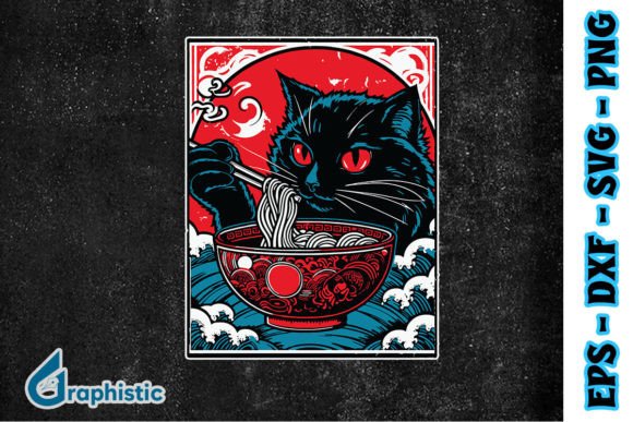 Cat Ramen Noodle Japanese Anime SVG