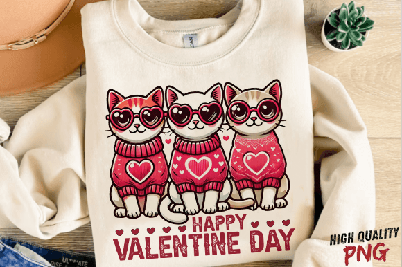 Cute Cat Happy Valentine s Day PNG SVG
