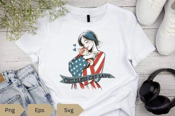 Funny Childless Cat Lady Vote T-shirt