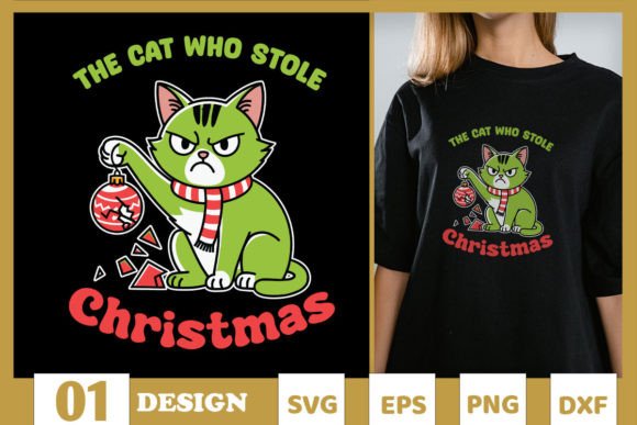 Funny the Cat Who Stole Christmas SVG