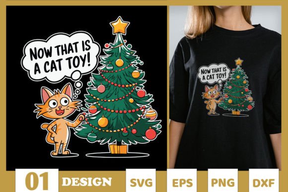 Now That is a Cat Toy Christmas Tree SVG