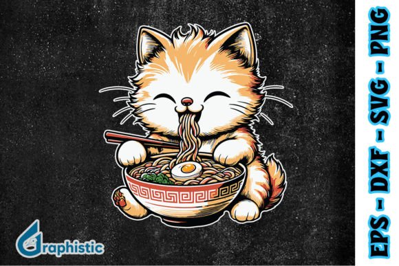 Ramen Cat Kawaii Anime Japanese Gift SVG
