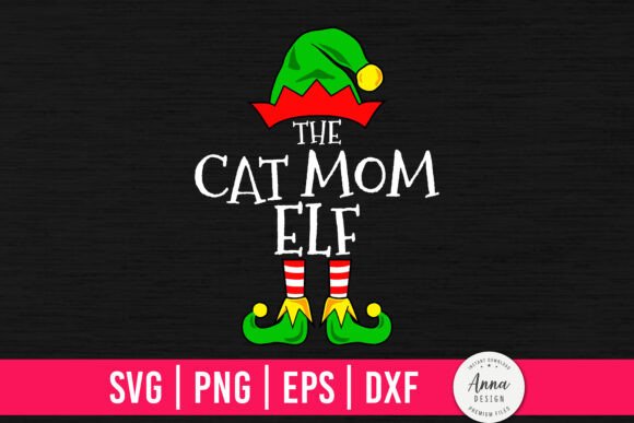 The Cat Mom Elf Funny Christmas