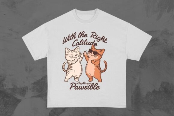 With the Right Catitude Funny Cat Design